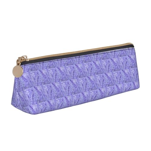 ENGhjes Federmäppchen aus Leder mit violettem Lavendelmuster, niedliches Federmäppchen mit Reißverschluss, für Jungen und Mädchen, Geschenk zum Schulanfang, weiß, Einheitsgröße, Kosmetiktasche von ENGhjes