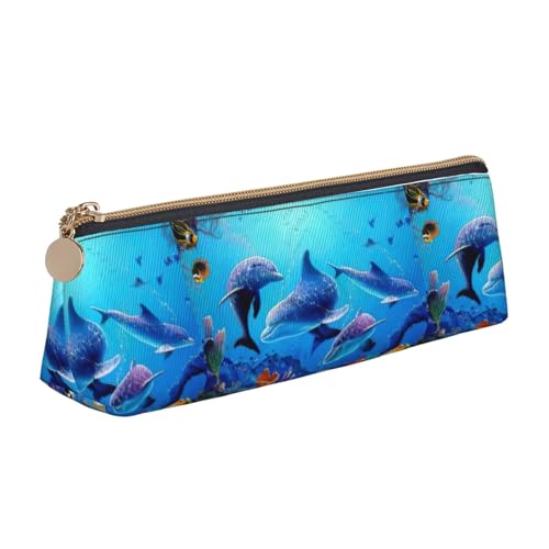 ENGhjes Federmäppchen mit blauem Ozean-Druck, niedliches Reißverschluss-Federmäppchen, Schreibwaren-Tasche für Jungen und Mädchen, Geschenk zum Schulanfang, weiß, Einheitsgröße, Kosmetiktasche von ENGhjes