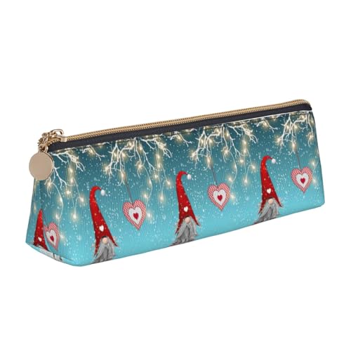 ENGhjes Federmäppchen mit traditionellem Weihnachts-Zwerg-Druck, niedliches Reißverschluss-Federmäppchen, Schreibwaren-Tasche für Jungen und Mädchen, Geschenk zum Schulanfang, weiß, Einheitsgröße von ENGhjes