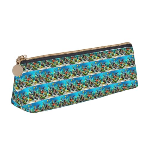 ENGhjes Federmäppchen mit tropischem Fisch-Druck, niedliches Reißverschluss-Federmäppchen, Schreibwaren-Tasche für Jungen und Mädchen, Geschenk zum Schulanfang, weiß, Einheitsgröße, Kosmetiktasche von ENGhjes