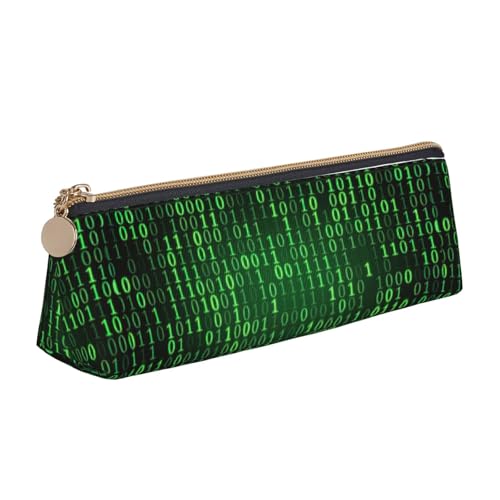 ENGhjes Hacker Era Federmäppchen aus Leder, niedliches Federmäppchen mit Reißverschluss, Schreibwarenbeutel für Jungen und Mädchen, Geschenk zum Schulanfang, weiß, Einheitsgröße, Kosmetiktasche von ENGhjes