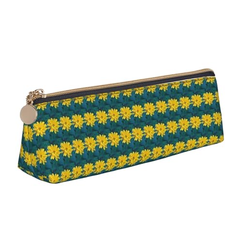 ENGhjes Hübsches Federmäppchen aus Leder mit Blumendruck, niedliches Federmäppchen mit Reißverschluss, Schreibwaren-Tasche für Jungen und Mädchen, Geschenk zum Schulanfang, weiß, Einheitsgröße von ENGhjes