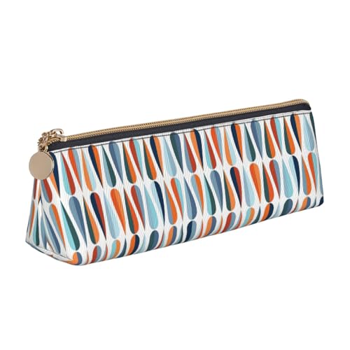 ENGhjes Mid Century Modernes Retro-Federmäppchen aus Leder mit Tropfenformen, niedliches Reißverschluss-Federmäppchen, Schreibwaren-Tasche für Jungen und Mädchen, Geschenk zum Schulanfang, weiß ENGhjes Mid Century Modernes Retro-Federmäppchen aus Leder mit Tropfenformen, niedliches Reißverschluss-Federmäppchen, Schreibwaren-Tasche für Jungen und Mädchen, Geschenk zum Schulanfang, weiß von ENGhjes