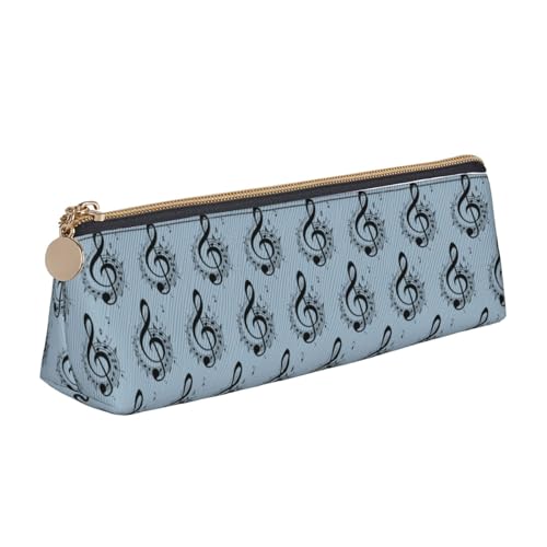 ENGhjes Music12 Federmäppchen aus Leder, niedliches Federmäppchen mit Reißverschluss, für Jungen und Mädchen, Geschenk zum Schulanfang, weiß, Einheitsgröße, Kosmetiktasche von ENGhjes