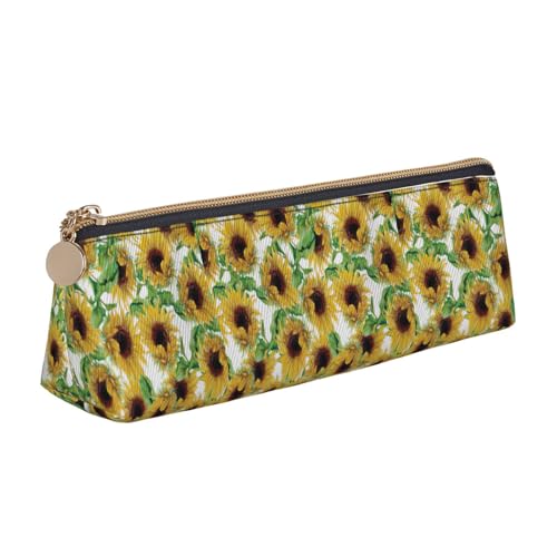 ENGhjes Sunflower.1 Federmäppchen aus Leder, niedliches Federmäppchen mit Reißverschluss, Schreibwaren-Tasche für Jungen und Mädchen, Geschenk zum Schulanfang, weiß, Einheitsgröße, Kosmetiktasche ENGhjes Sunflower.1 Federmäppchen aus Leder, niedliches Federmäppchen mit Reißverschluss, Schreibwaren-Tasche für Jungen und Mädchen, Geschenk zum Schulanfang, weiß, Einheitsgröße, Kosmetiktasche von ENGhjes