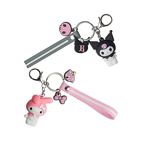 ENHOT Kuromi Schlüsselanhänger, Hello Kitty Schlüsselanhänger Anhänger, Geschenke für Mädchen, 2 Stück oder 3 Stück von ENHOT