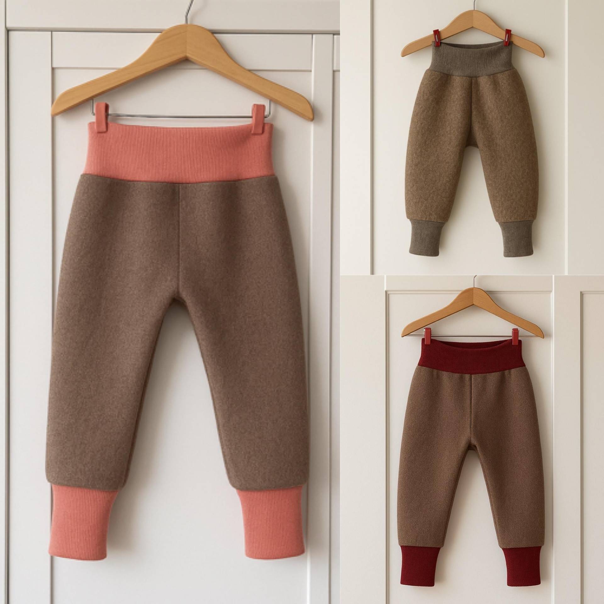 Baby Walkhose Wollhose Pumphose Aus Merinowolle | Merinowalk Taupe Mit Wollbündchen Nach Wahl von ENJOhandmade