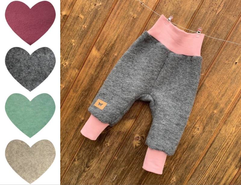 Bio Babyhose Wollhose Pumphose Aus Wollfleece 100% Wolle | Merinowolle Grau, Sand, Mint, Blau, Kbt von ENJOhandmade