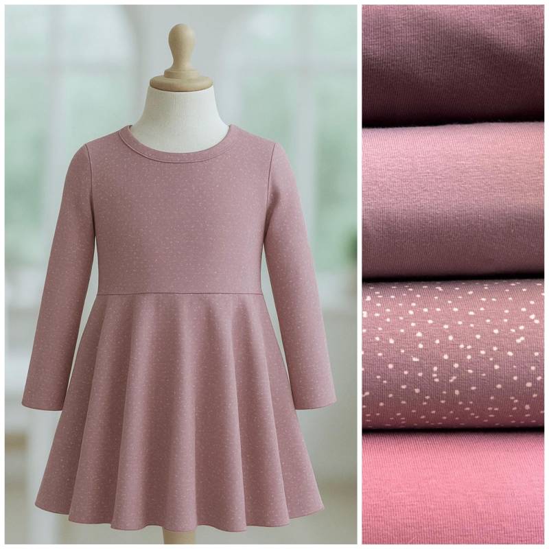 Bio Drehkleid Aus Jersey, Langarm Mauve, Rosenholz, Altrosa von ENJOhandmade
