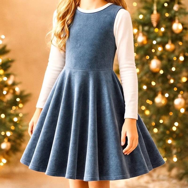 Bio Drehkleid | Kleid Mit Tellerrock Aus Nicky Altrosa, Rosa, Rot Oder Blau | 100% Baumwolle Ärmellos von ENJOhandmade