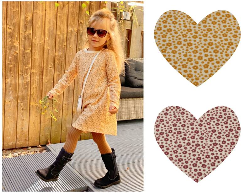 Bio Kleid Oder Tunika Aus Wolljersey 100% Wolle | Bio-Merinowolle, Blumen Ocker Beere von ENJOhandmade