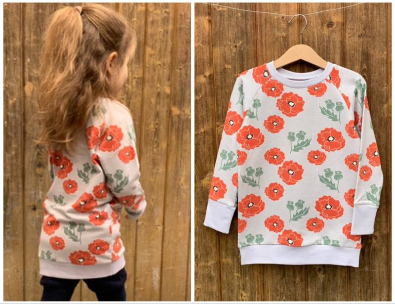 Bio Longpulli Pullover Aus Sommersweat Mit Mohnblumen, Amaryllis Oder Füchsen von ENJOhandmade