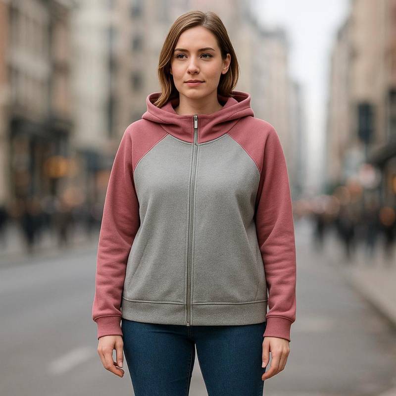 Damen Bio Sweatjacke Raglan Mit Kapuze Und Reißverschluss Aus Biobaumwolle von ENJOhandmade