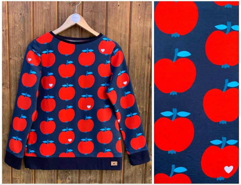 Damen Sweatpullover Sweatshirt Retro Mit Äpfeln Oder Anderen Designs von ENJOhandmade