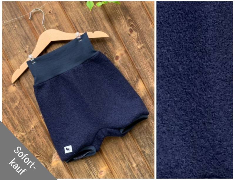 Sofortkauf Walkshorts Kurze Wollhose Aus 100% Wolle | Merinowolle Marine Blau Gr 86 von ENJOhandmade
