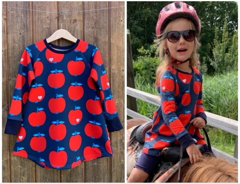 Tunika Aus Sweat/ Sommersweat, Apfel, Klee Oder Tulpe, Herzen, Langarm von ENJOhandmade