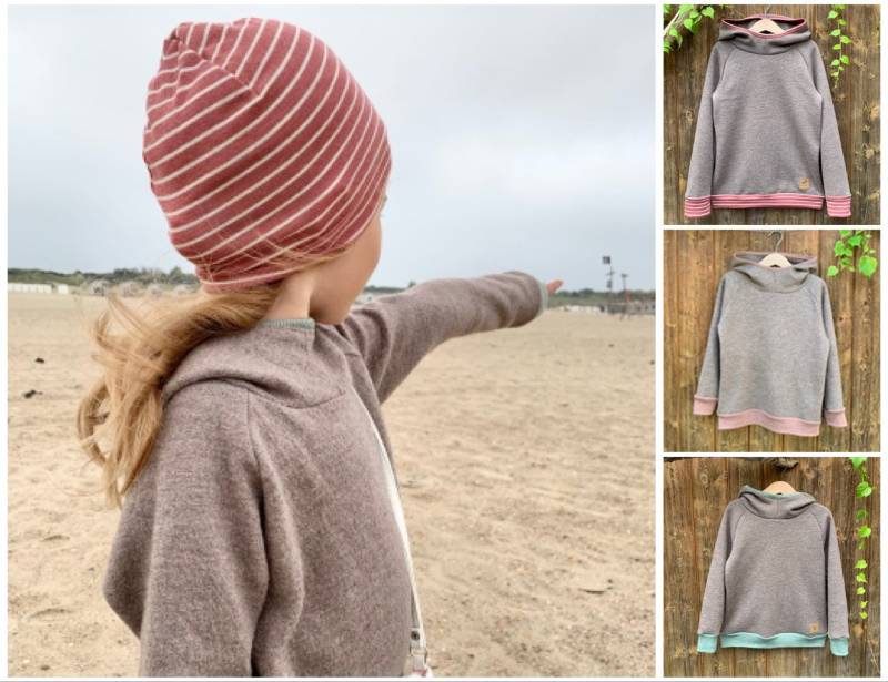 Walkhoodie Kapuzenpullover Aus Wollwalk 100% Wolle | Merinowolle Merinowalk Mit Wollbündchen von ENJOhandmade