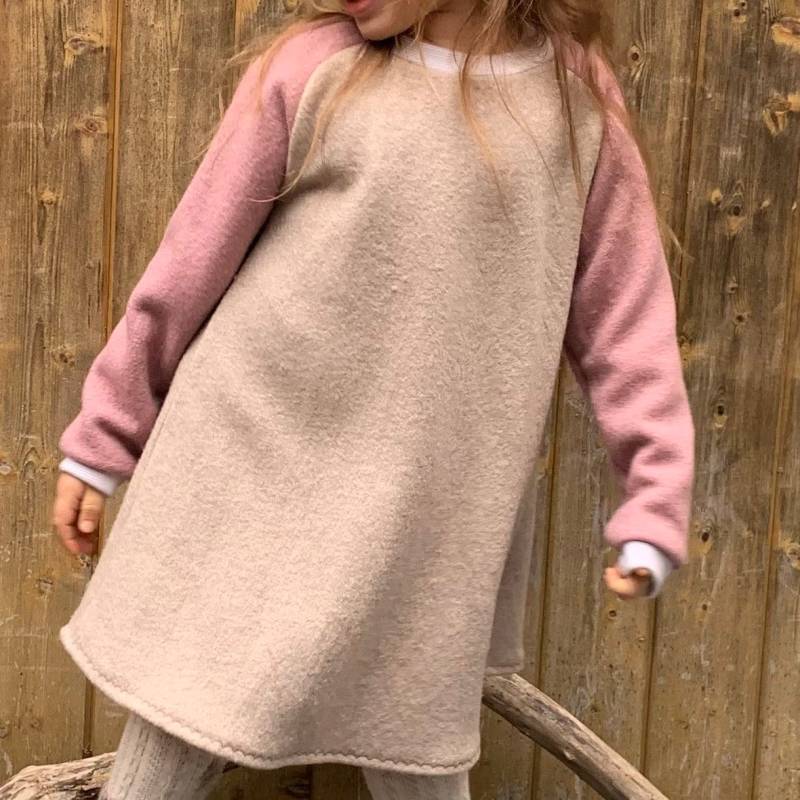 Wollkleid Walkkleid | 100% Wolle | Merinowolle Langarm, Mit Baumwollbündchen in Rosa - Beige Oder Anderen Farben von ENJOhandmade