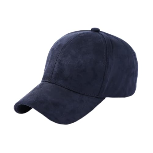 ENMESI Basecap Herren Four Seasons Faux Wildleder Blank Curved Sun Hut für Mann Frau Erwachsene Plain Baseball Cap, Blau, 55-60cm von ENMESI