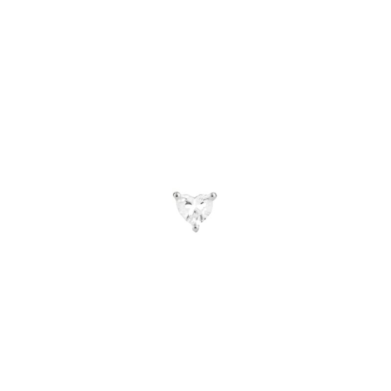 HEART LABRET - WHITE DIAMOND & WHITE GOLD - Silver - ENNUI - Earrings von ENNUI