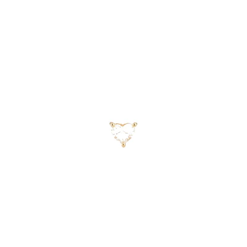 ENNUI | HEART LABRET - WHITE DIAMOND & YELLOW GOLD | Women's Gold Earrings von ENNUI