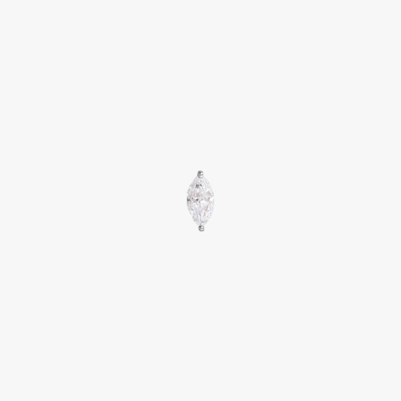 INNER STRENGTH LABRET - MARQUISE CUT DIAMOND - WHITE GOLD - Silver - ENNUI - Earrings von ENNUI