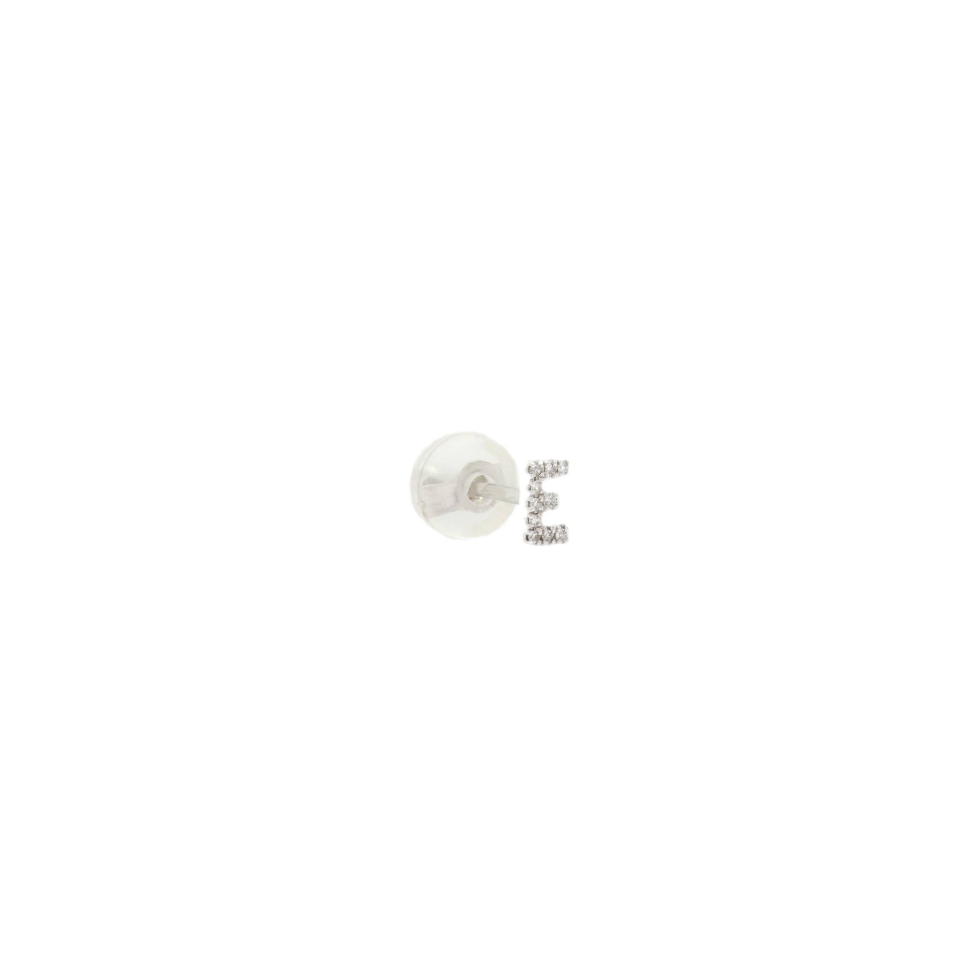 ENNUI | PETITE LETTER STUD - WHITE DIAMONDS & WHITE GOLD | Women's Silver Earrings ENNUI | PETITE LETTER STUD - WHITE DIAMONDS & WHITE GOLD | Women's Silver Earrings von ENNUI