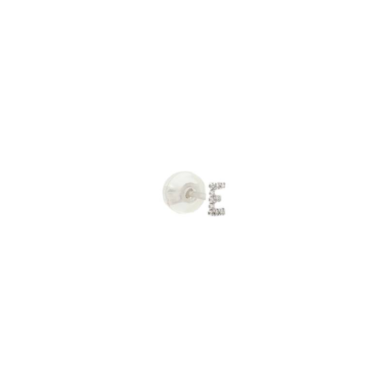ENNUI | PETITE LETTER STUD - WHITE DIAMONDS & WHITE GOLD | Women's Silver Earrings von ENNUI