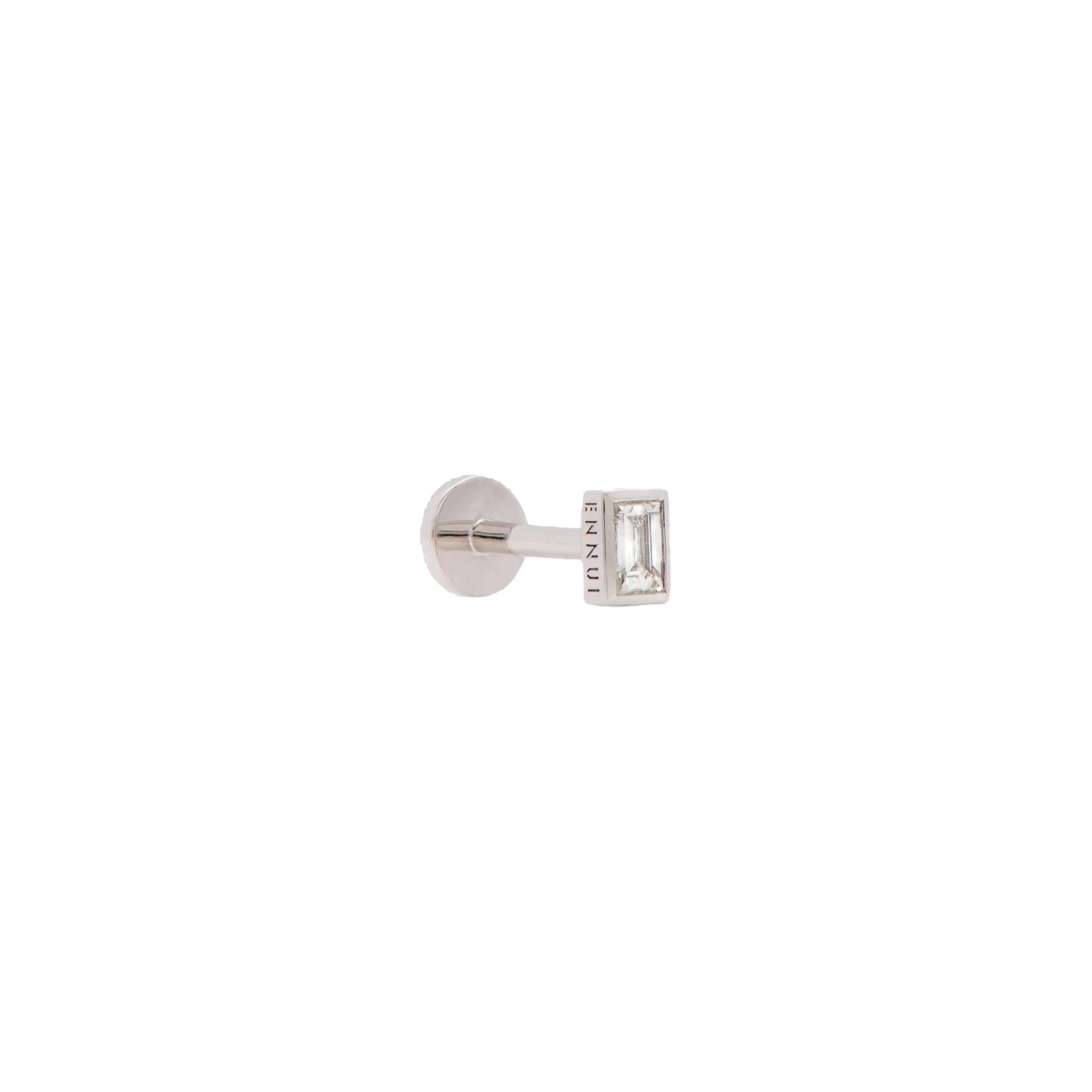 RECTANGULAR LABRET - WHITE DIAMOND & WHITE GOLD von ENNUI