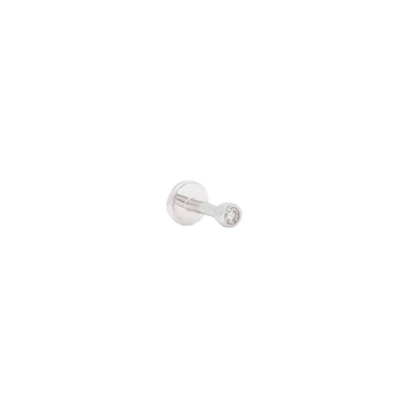 SINGLE STONE LABRET - WHITE DIAMOND & WHITE GOLD - Silver - ENNUI - Earrings von ENNUI