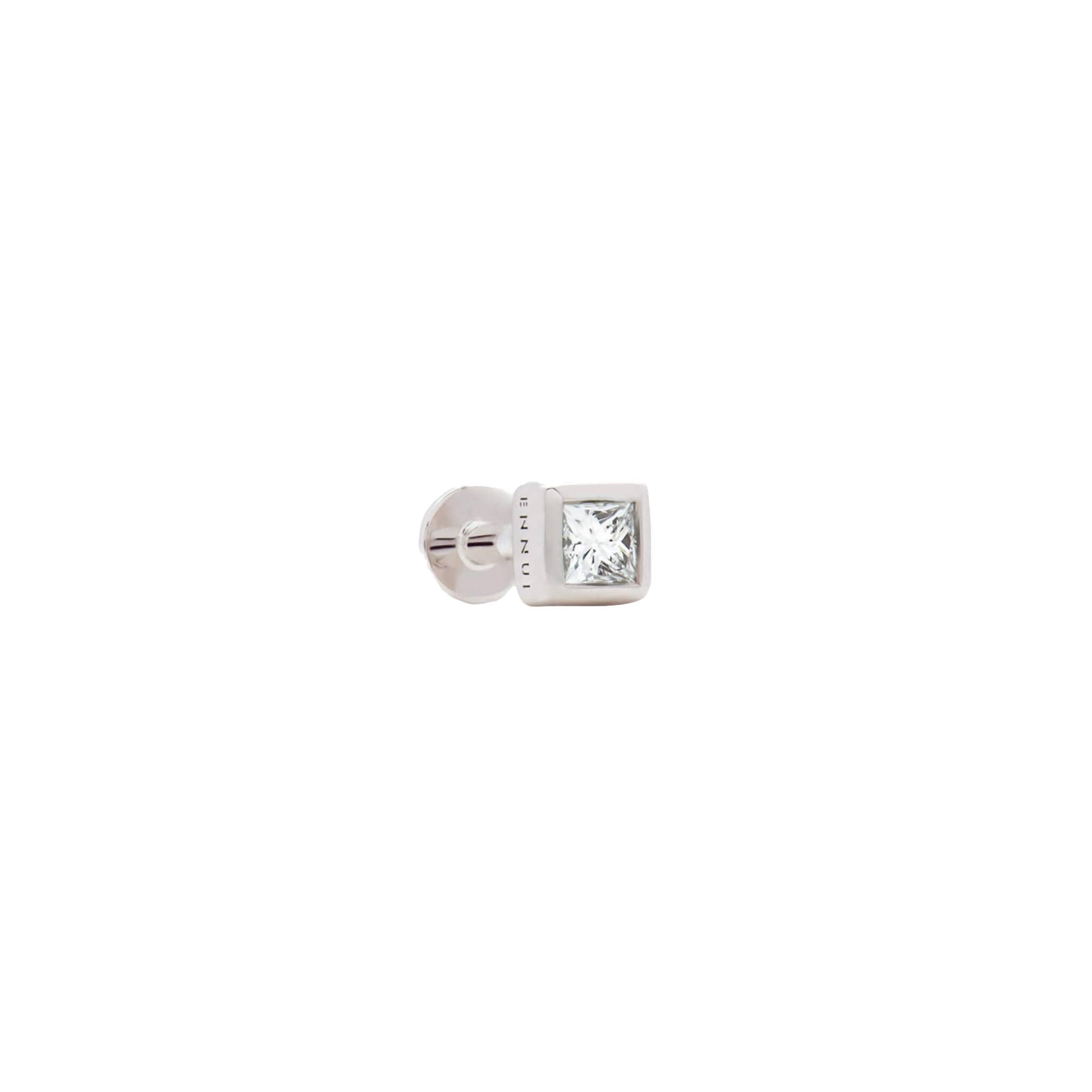 SQUARE LABRET WHITE DIAMOND & WHITE GOLD - Silver - ENNUI - Earrings SQUARE LABRET WHITE DIAMOND & WHITE GOLD - Silver - ENNUI - Earrings von ENNUI