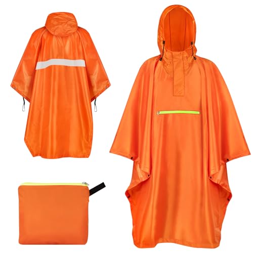 ENONEO Wasserdichter Fahrrad Regenponcho mit Kapuze, Wasserdicht Regenjacken Wiederverwendbar Regencape Unisex Regen Poncho Cape Erwachsene Leicht Regenmantel für Wandern Radfahren Angeln von ENONEO