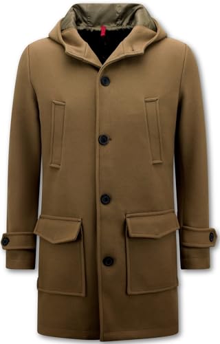 ENOS Sporty Langer Mantel Tailliert - Braun von ENOS