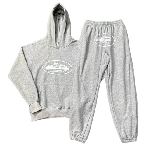 ENQIAOLIU Corteiz Anzug Herren Y2K Jogginganzug 2 Teilig Herbst Leichte Trainingsanzug Sportanzug Tracksuit Unisex Jogging Anzug Set mit Hoodie Und Hose von ENQIAOLIU