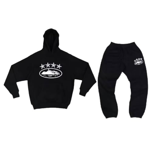 ENQIAOLIU Corteiz Anzug Herren Y2K Jogginganzug 2 Teilig Herbst Leichte Trainingsanzug Sportanzug Tracksuit Unisex Jogging Anzug Set mit Hoodie Und Hose von ENQIAOLIU