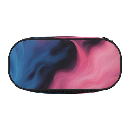 Blauer und pinker Feuerdruck mit Reißverschlussfächern, Schreibwaren, Bleistifttasche, tragbare Kosmetik-Aufbewahrungstasche von ENRPTY
