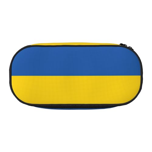 ENRPTY Federmäppchen, Motiv: Flagge der Ukraine, mit Reißverschlussfächern, tragbare Kosmetik-Aufbewahrungstasche von ENRPTY