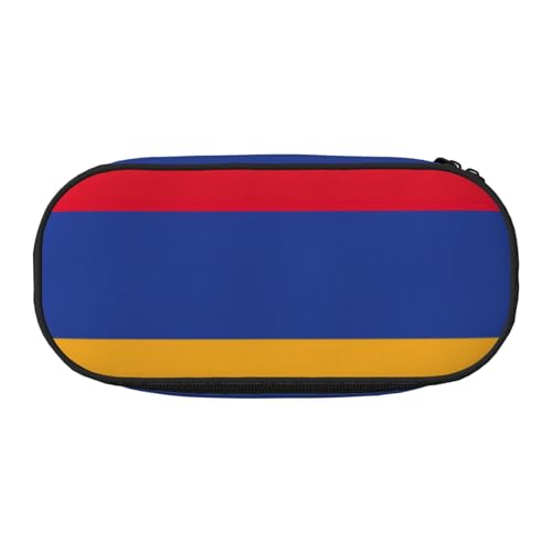 ENRPTY Federmäppchen, Motiv: Flagge von Armenien, mit Reißverschlussfächern, tragbare Kosmetik-Aufbewahrungstasche von ENRPTY