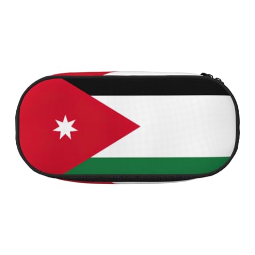 ENRPTY Federmäppchen mit Jordanien-Flagge, mit Reißverschlussfächern, tragbare Kosmetik-Aufbewahrungstasche von ENRPTY