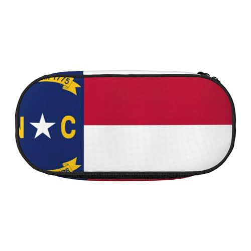ENRPTY Federmäppchen mit Nord-Carolina-Flagge, mit Reißverschlussfächern, tragbare Kosmetik-Aufbewahrungstasche von ENRPTY