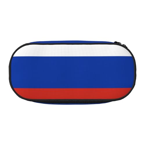ENRPTY Federmäppchen mit russischer Flagge, mit Reißverschlussfächern, tragbare Kosmetik-Aufbewahrungstasche von ENRPTY