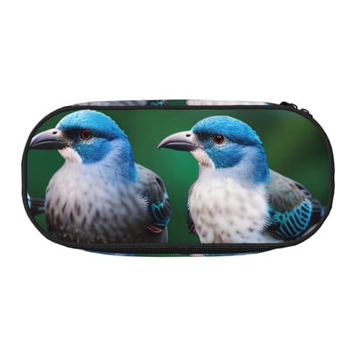 ENRPTY Federmäppchen mit zwei Vögeln und Reißverschlussfächern, tragbare Kosmetik-Aufbewahrungstasche von ENRPTY