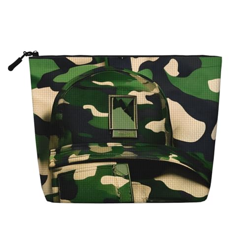 ENRPTY Grüne Armee-Digital-Tarnmuster-Make-up-Tasche für Damen, mit Reißverschluss, Reise-Aufbewahrungstasche, großes Fassungsvermögen von ENRPTY