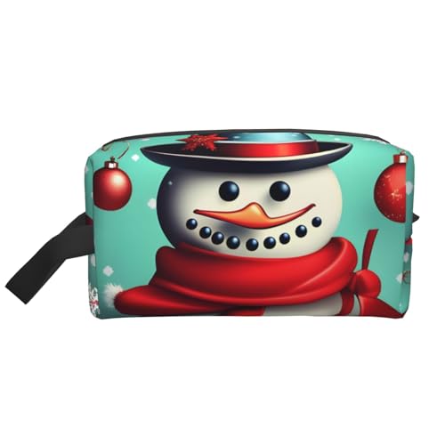 ENRPTY Kulturbeutel mit Reißverschluss und Aufschrift "Merry Christmas Day", für Damen und Herren, tragbare Make-up-Tasche von ENRPTY