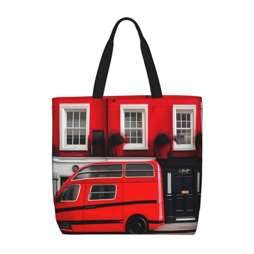 ENRPTY London Street Print Casual Schultertasche Handtasche Outdoor Urlaub Weekender Reisen Shopping, Schwarz, Einheitsgröße von ENRPTY