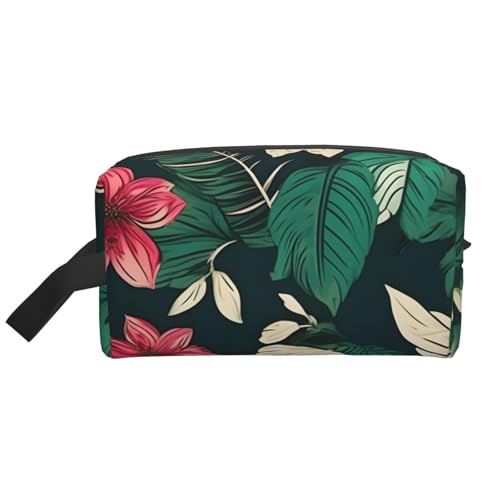 ENRPTY Reise-Kulturbeutel mit Reißverschluss, für Damen und Herren, tragbare Make-up-Tasche mit Blumenblatt-Motiv von ENRPTY