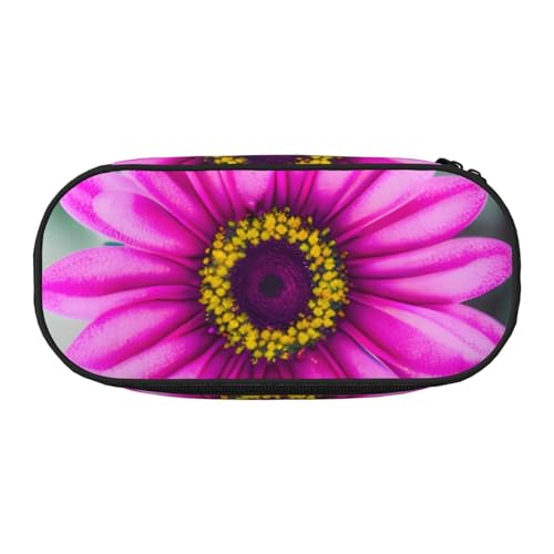 ENRPTY Rosa Blumendruck mit Reißverschlussfächern, Schreibwaren, Bleistifttasche, tragbare Kosmetik-Aufbewahrungstasche von ENRPTY