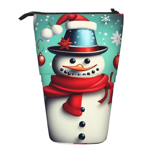 ENRPTY Teleskop-Federmäppchen mit Aufschrift "Merry Christmas Day", großes Fassungsvermögen, Pop-Up-Aufbewahrung, Make-up-Tasche für Bürobedarf von ENRPTY