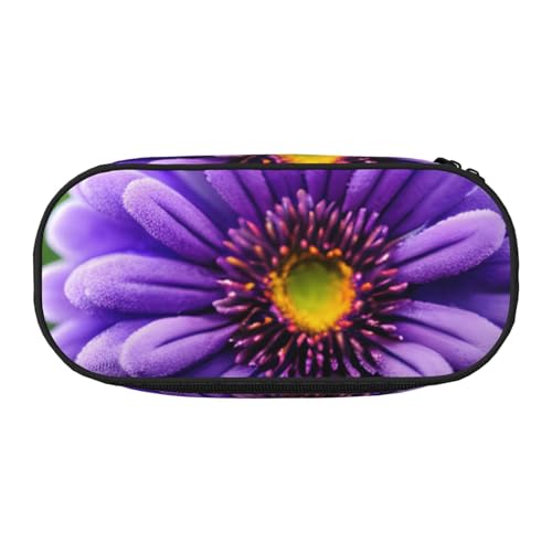 Lila Lavendelblüten-Druck mit Reißverschlussfächern, Schreibwaren, Bleistifttasche, tragbare Kosmetik-Aufbewahrungstasche von ENRPTY