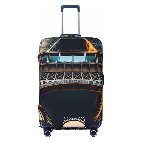 Paris Eiffelturm Bild Druck Koffer Decoraitve Covers Waschbare Kofferabdeckung Reisegepäck Zubehör, Schwarz, Large von ENRPTY